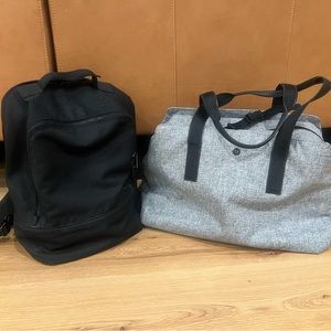 Lululemon duffel and backpack barely used